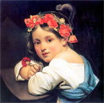 Картина  Real-master Кипренский, Орест Адамович - Девочка в маковом венке с гвоздикой в руке (Мариучча)