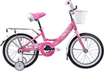 Велосипед Novatrack 16`` GIRLISH LINE,розовый, алюм.рама, тормоз нож, цвет крылья, хром багажник, пер