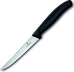 Нож для стейка и пиццы Victorinox SwissClassic, 11 см, с волнистой заточкой, чёрный