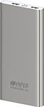 Портативное универсальное зарядное устройство Hiper METAL 10K SILVER, серебрястый